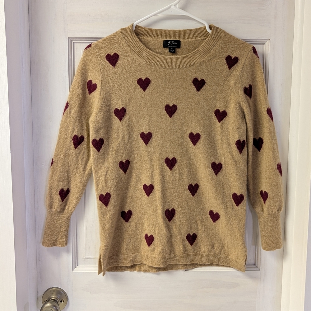 J. Crew Cashmere Heart Sweater